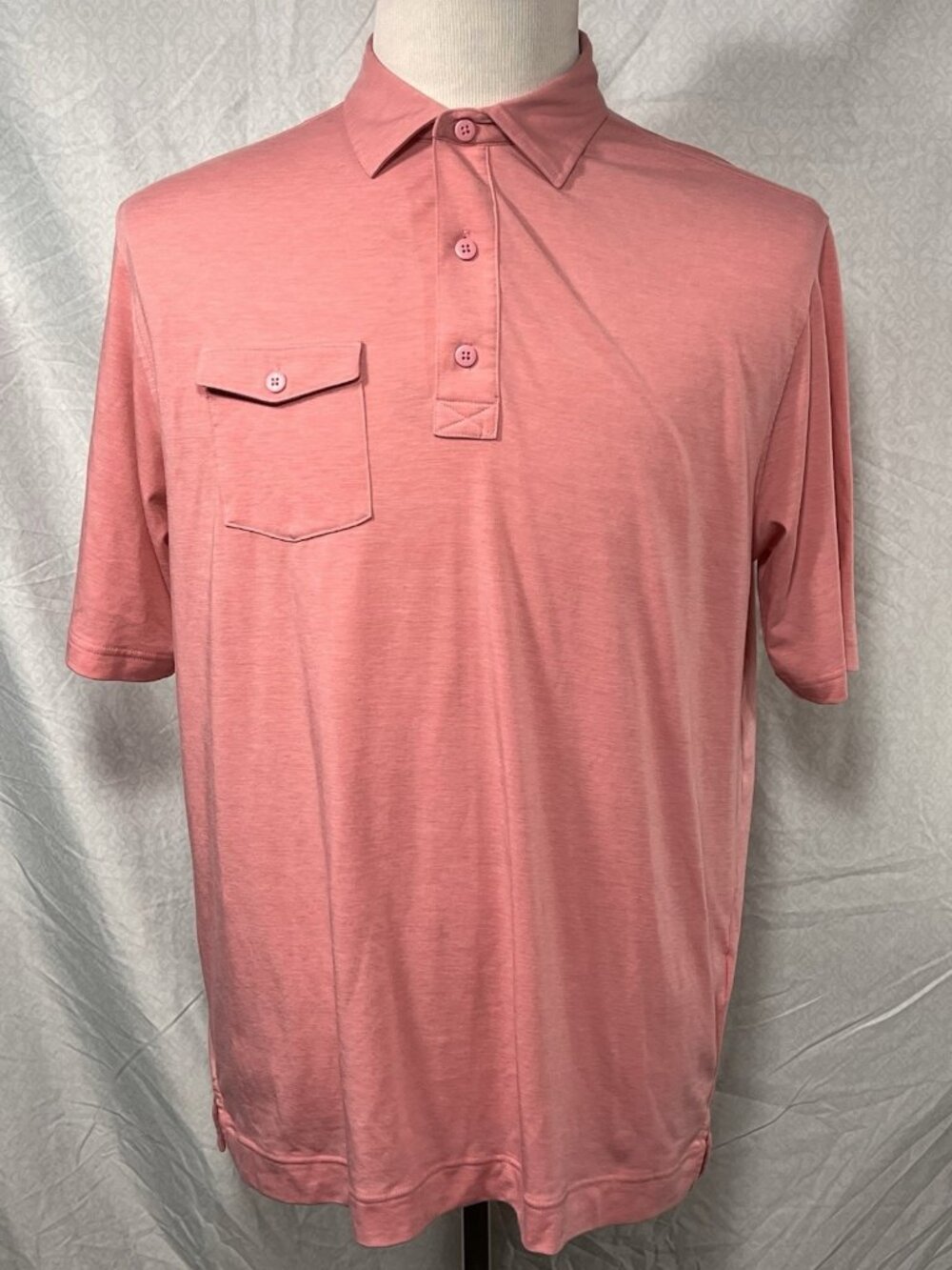 FootJoy FJ Athletic Fit Golf Polo Mens Pink Short Sleeve Pocket Shirt